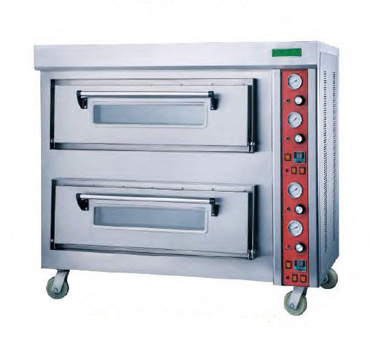 220V de industriële Dubbele Oven van de Dekpizza, Restaurant Automatische Pizza Oven Equipment