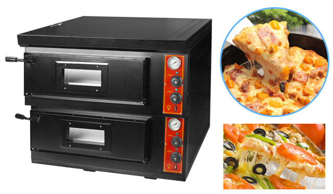 De Commerciële Pizza Oven For Hotel van het 2 Dekkengas van het vensterweergeven het Type van de Broodrooster9kw Desktop van het 1 Laagbrood